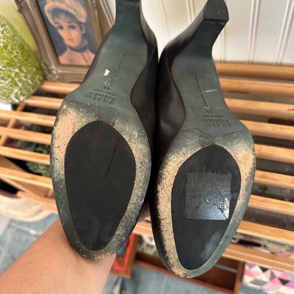 Eileen Fisher Black Leather Round Toe High Heel Pumps Size 11 - Picture 6 of 8